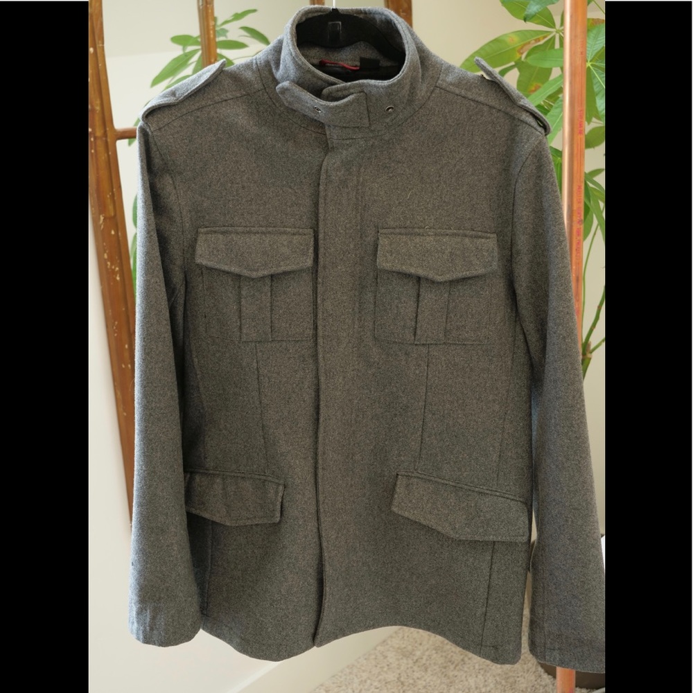 BEN SHERMAN Wool Peacoat, military style MD